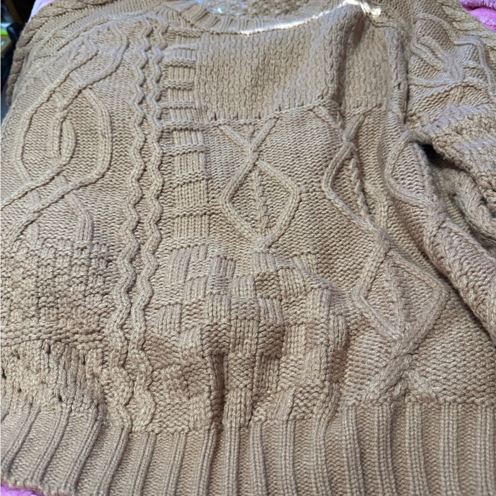 Cable Knit Tan Sweater